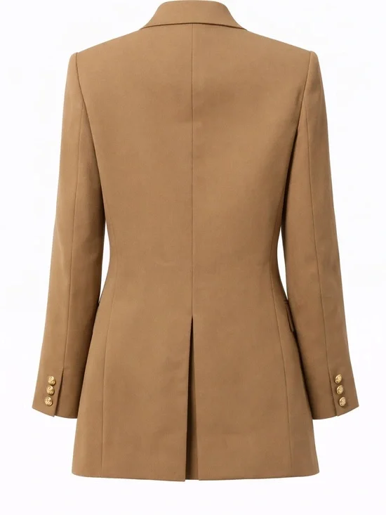 Chloé Wool Blazer Brown Double Breasted Gold Button Luxury Paris Designer - Picture 2 of 13